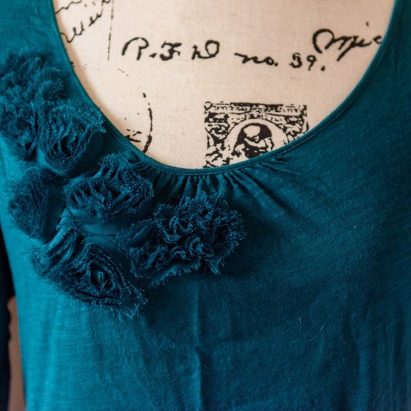 LOFT Green Embellished Shirt - Picture 3 of 3